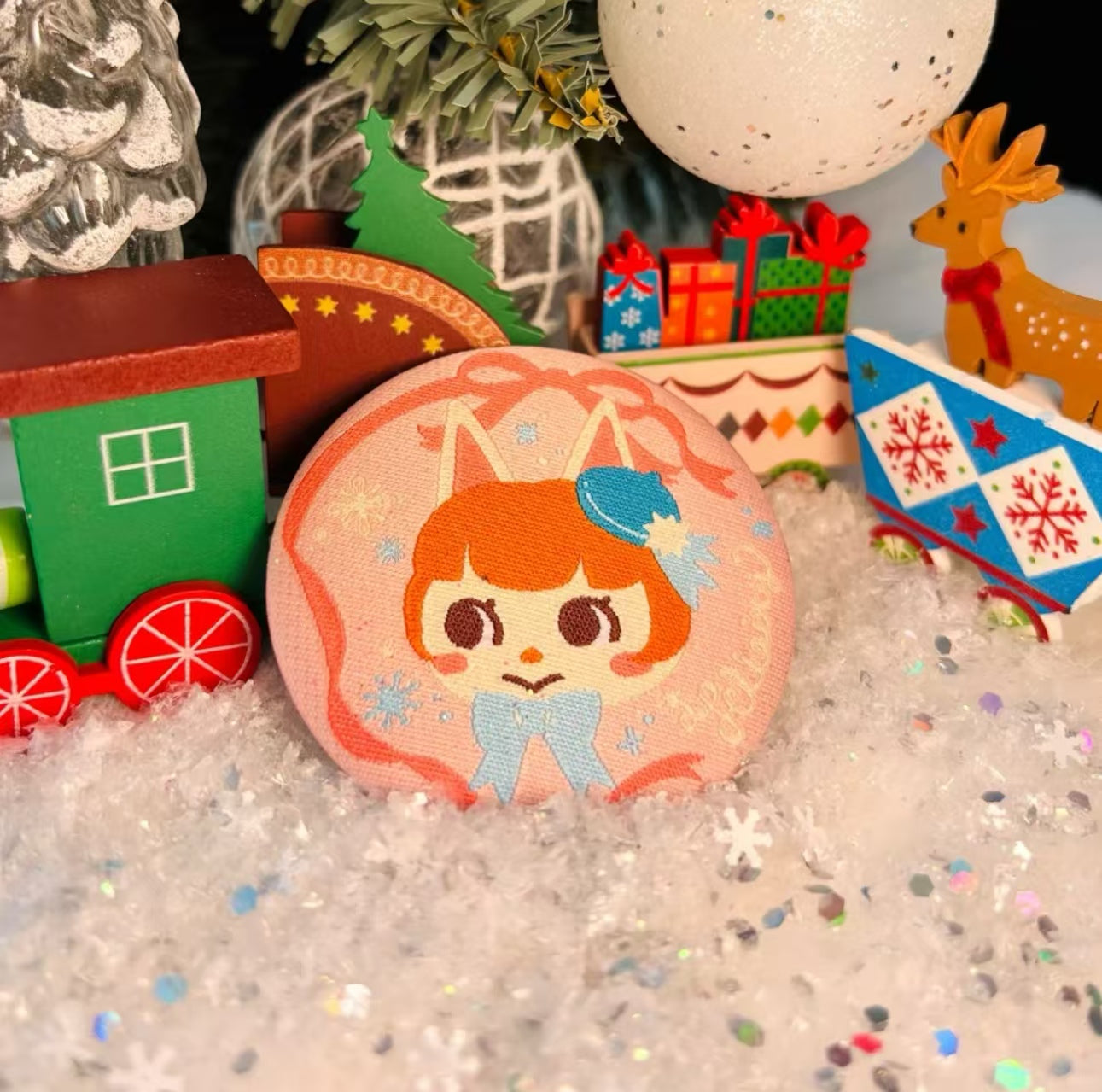 Animal Crossing Fabric Enamel Pins | Collectible Characters (Felicity, Lolly, Merry, Rosie, Punchy, Olivia, Rudy) with Stainless Steel Clips