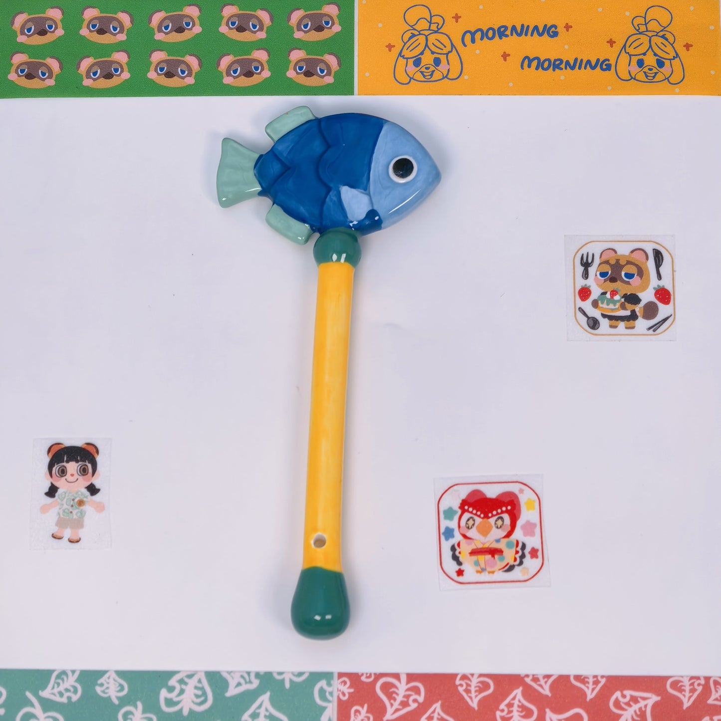 Animal Crossing: New Horizons Ceramic Wand Trio – Star ✨, Sakura 🌸 & Fish 🐟 Replicas | Game-Accurate Collectible Decor