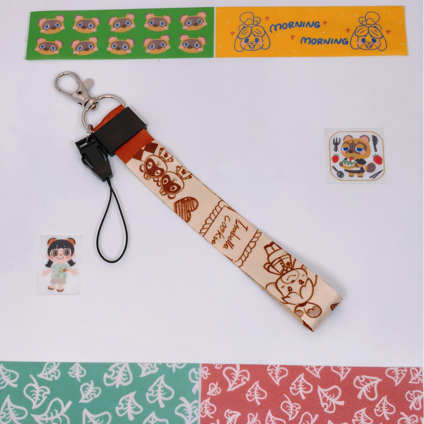 Animal Crossing Keychains & Necklace Set | Isabelle, Tom Nook, Timmy & Tommy Phone Charms | 2 Sizes (6in/17in)