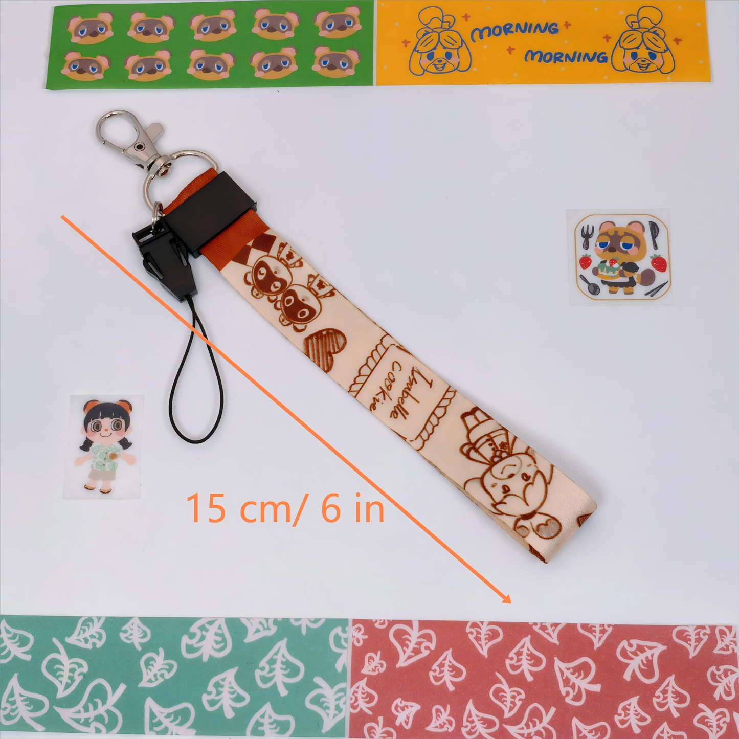 Animal Crossing Keychains & Necklace Set | Isabelle, Tom Nook, Timmy & Tommy Phone Charms | 2 Sizes (6in/17in)