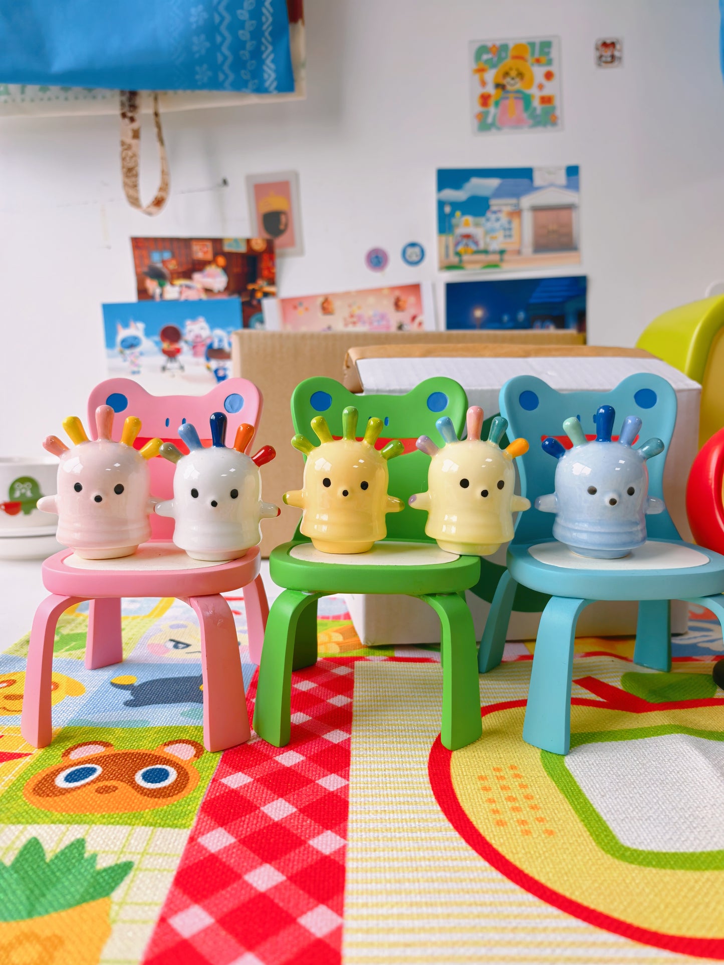Animal Crossing mini Brewstoid,Squeakoid, Clatteroid, Oinkoid ,ACNH,Gyroid,The Roost,Ceramic Handicrafts