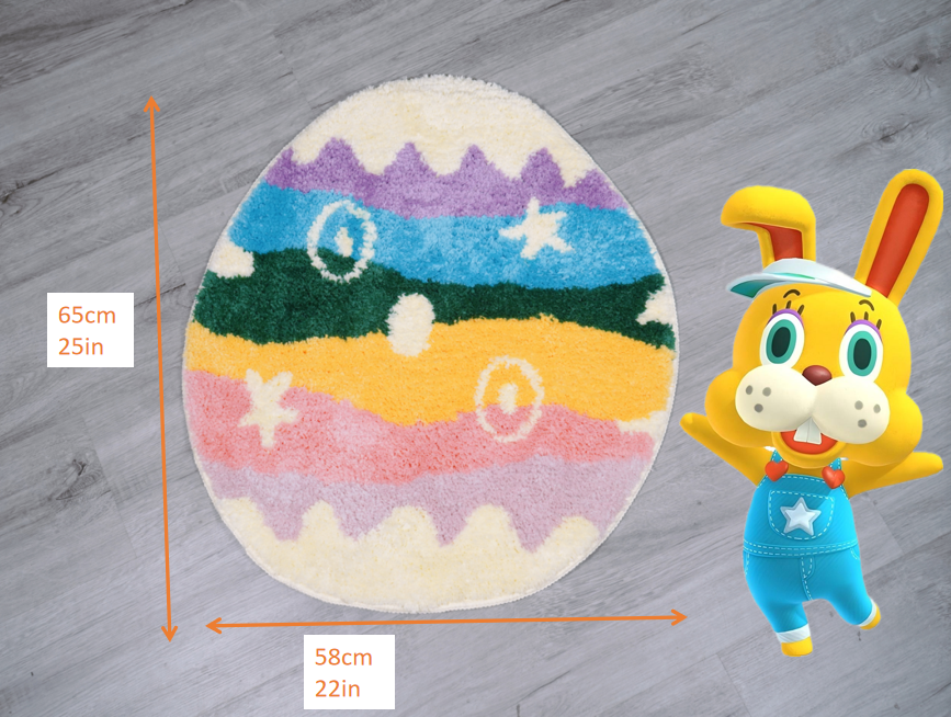 Custom Tufted Bunny Day Rug Animal Crossing New Horizons , ACNH Gift , Handmade Bedroom Rug Nintendo Switch