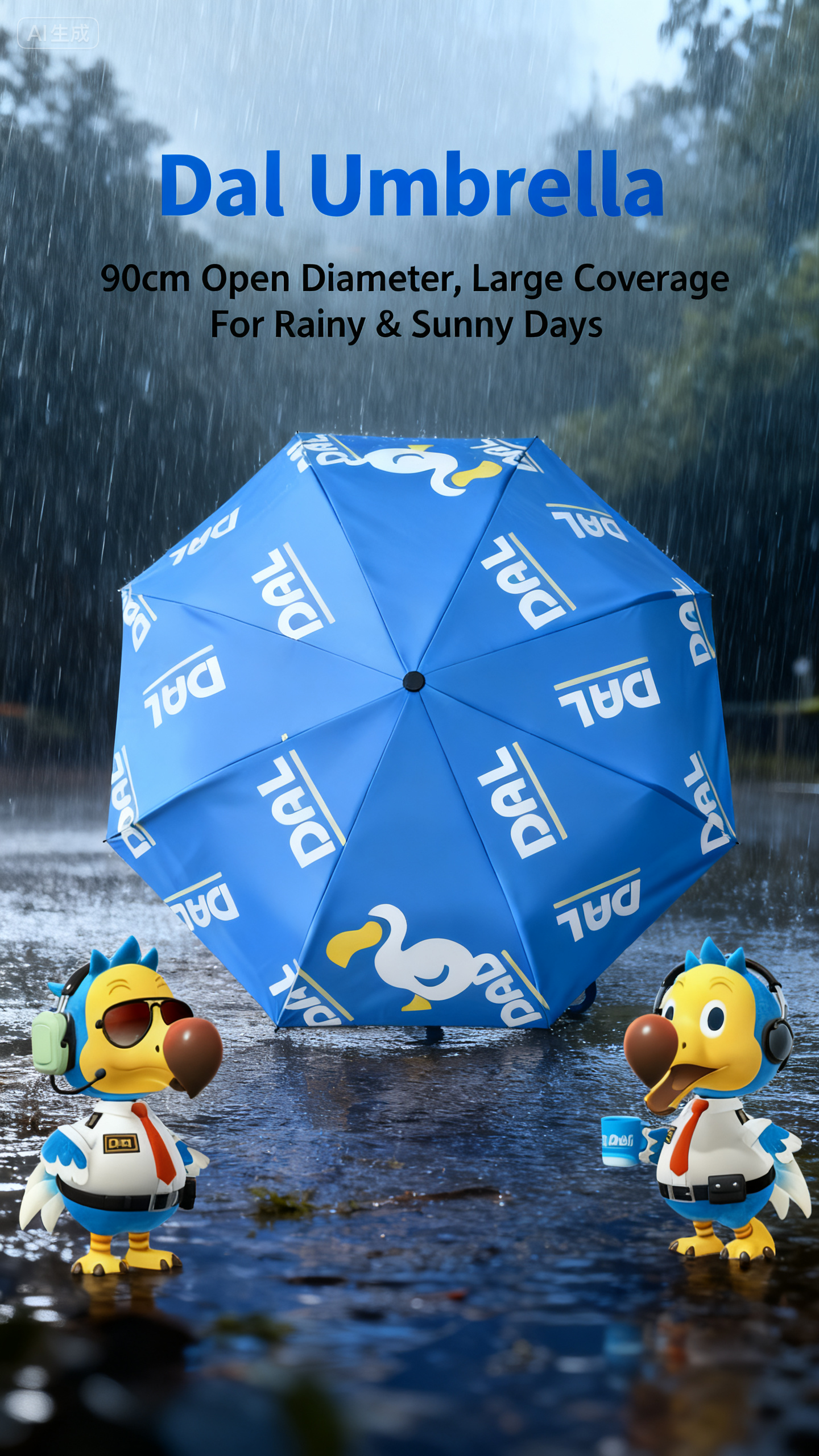 Animal Crossing DAL Umbrella - Auto Open, 35.4 Inches, Waterproof & UV Protection