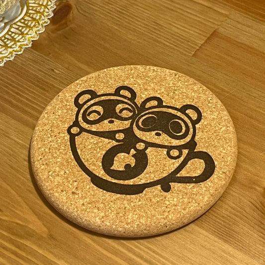 Animal Crossing-inspired "Timmy & Tommy" Soft Cork Coasters and Sasha Food-Grade 316 Stainless Steel Ice Cubes