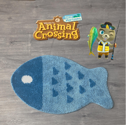 Custom Tufted Fish Rug Animal Crossing New Horizons , ACNH Gift , Handmade Bedroom Rug Nintendo Switch